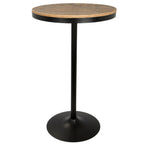 Industrial Adjustable Bar Dinette Table with Bamboo Top - Dark Brown or Light Brown