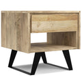 Handcrafted Acacia End Table with 1 Drawer - Light Brown, Dark Gray, or Dark Brown