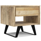 Handcrafted Acacia End Table with 1 Drawer - Light Brown, Dark Gray, or Dark Brown