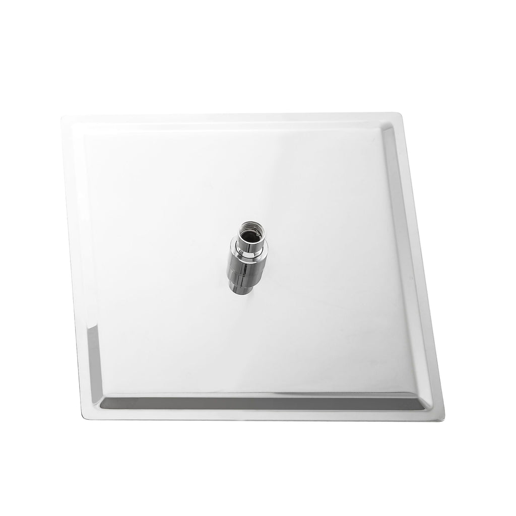 Ultra Thin Square Rainfall Shower Head with 12" Coverage - Gray or Pearl Silver