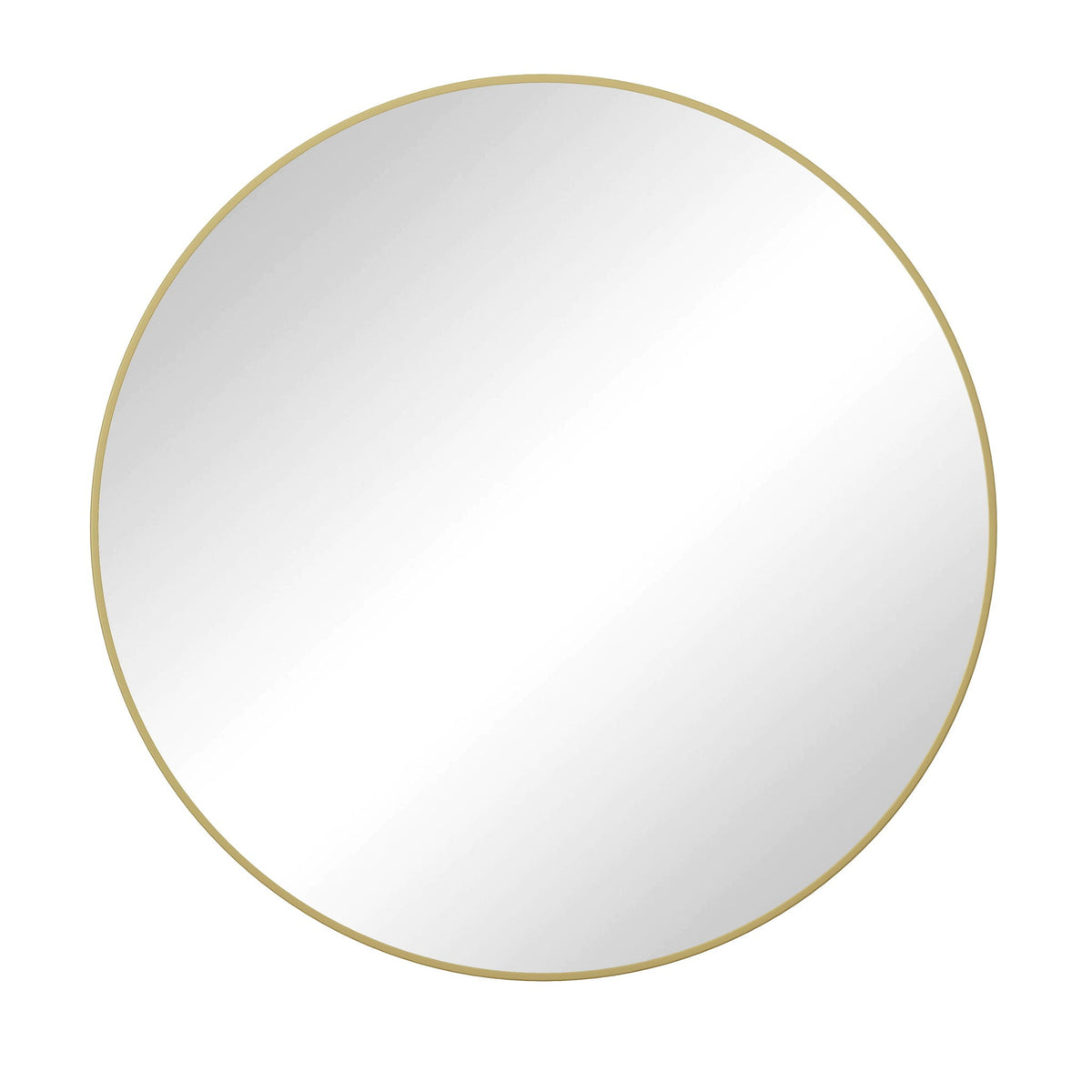 Metal Framed Circular Wall Mirror with Modern Design - Black or Gold