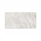 Textured Marble Decorative Tiles with Distinctive OL Finish - White / Natural