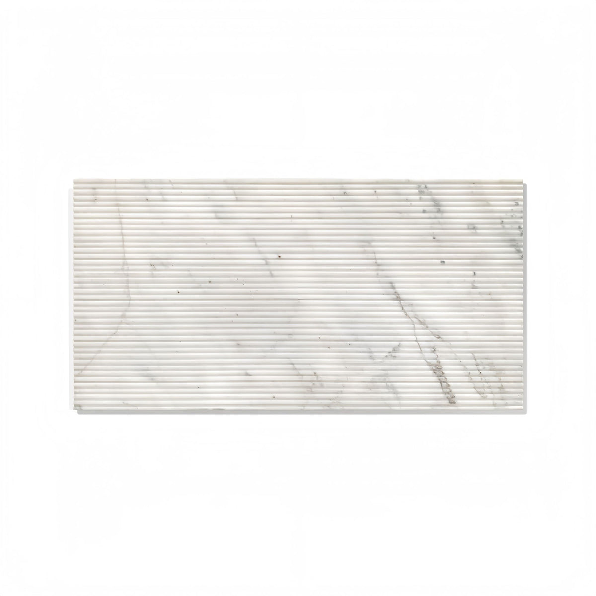 Textured Marble Decorative Tiles with Distinctive OL Finish - White / Natural