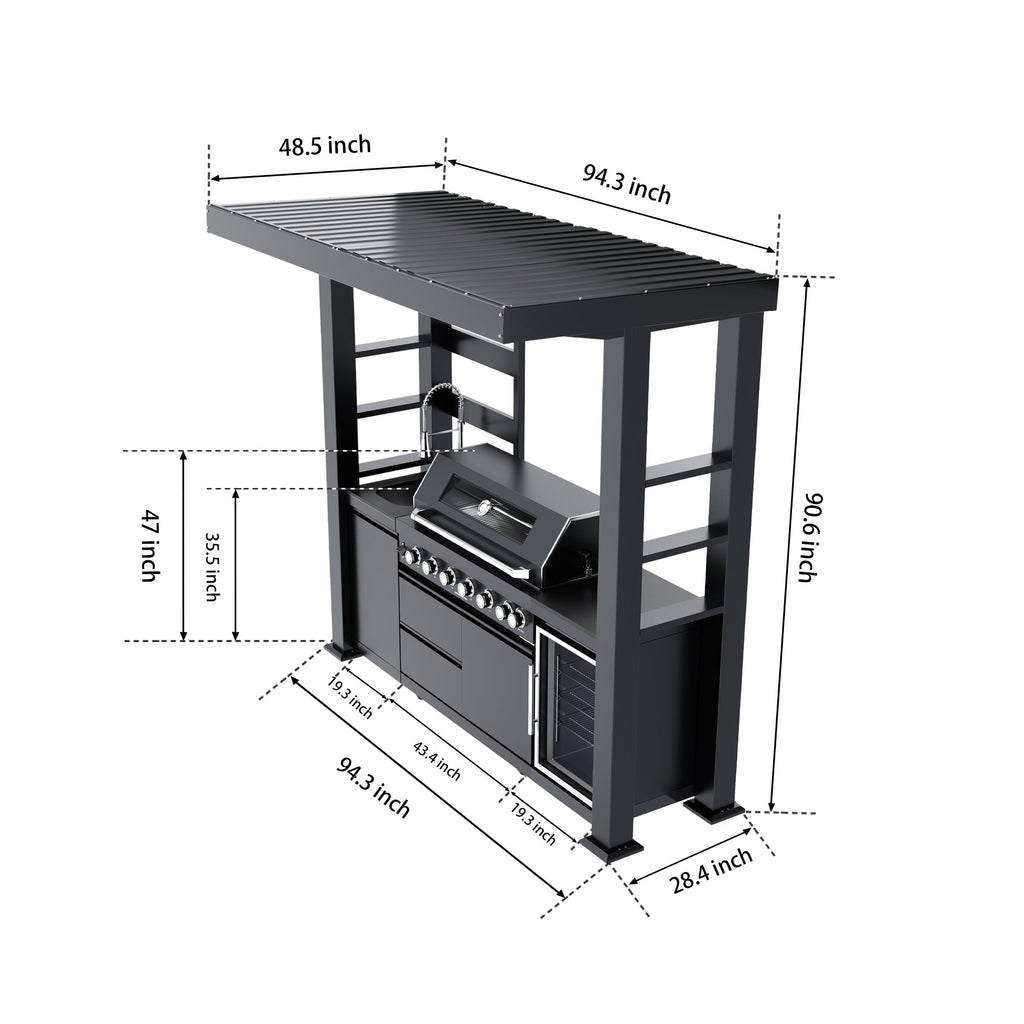 94-Inch 6-Burner Deluxe Stainless Steel Gas Grill