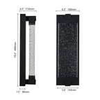 Black Aluminum Outdoor Wall Light with Bubble Crystal - Black