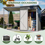 Galvanized Steel Shed & Gazebo Combo with Weather Resistant Design - Gray