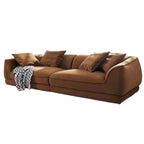 Nordic Modern Sofa With Removable Pillowcase and High Density Sponge - Dark Brown
