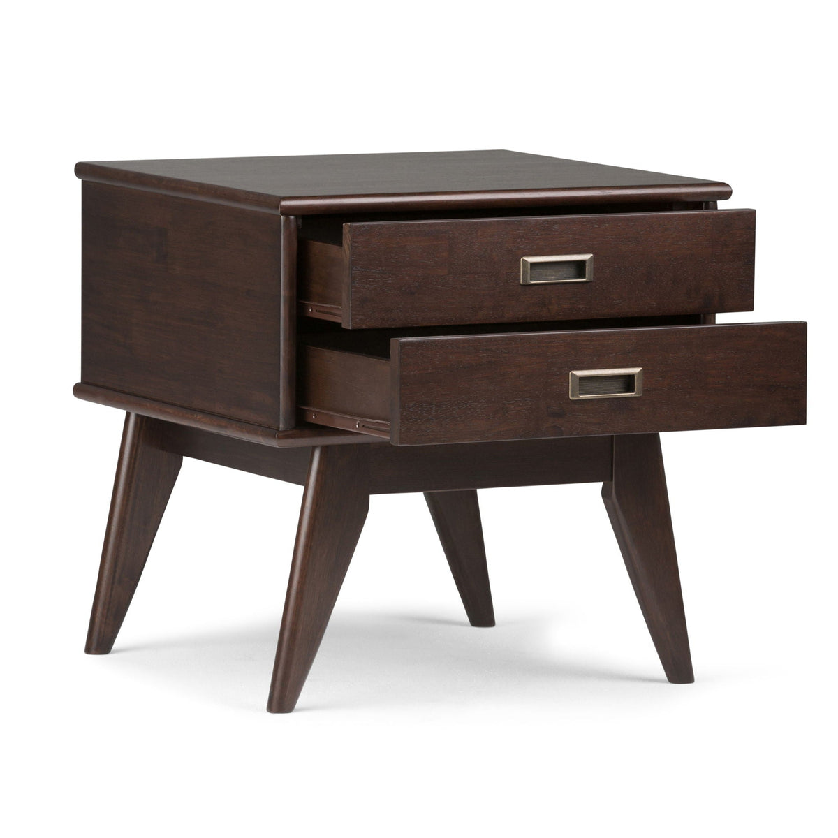 Handcrafted Mid Century End Table with Drawer – White, Dark Brown, or Light Brown