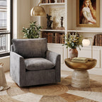 360° Swivel Accent Chair with Chenille Upholstery - Gray