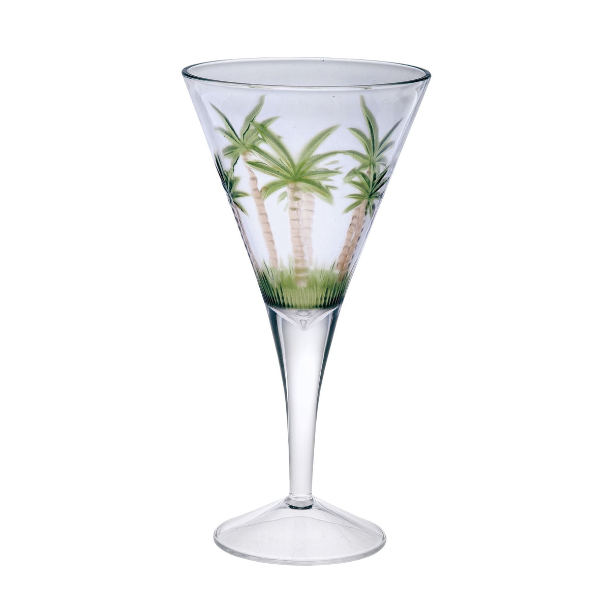 V Shaped Unbreakable Plastic Wine Glasses with 14Oz Capacity - Clear (Set of 4)