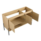 Modern Bathroom Vanity Combo with Single Resin Sink and Storage Cabinet - Light Brown