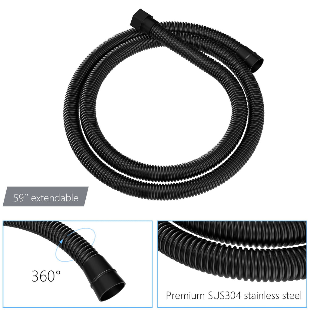 Dual Shower Head 10" Ceiling Mount Shower System with Rough In Valve - Matte Black