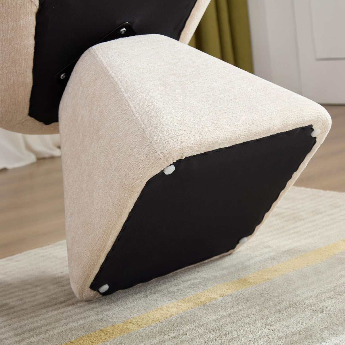 180° Rotating Accent Chair with Swivel and Barrel Back - Beige