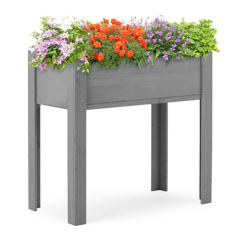 Solid Wood Raised Garden Bed with Legs - Available in Gray, Dark Gray, Dark Brown