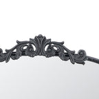 Baroque Grand Wall Mirror with Black Matte Iron Frame - Black