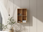 24 Inch Wall Mounted Storage Shelf with Plywood Construction - Oak