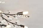 15-Light Chandelier with Crystal Accents - Matte Black