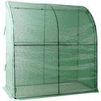 3 Tier Lean-To Portable Greenhouse with Wire Shelves - Green