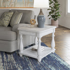 Square End Table with Coastal-Inspired Finish - Gray