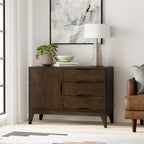 Walnut Brown 3 Drawer Sideboard with Three Storage Drawers - 41.6" Wide