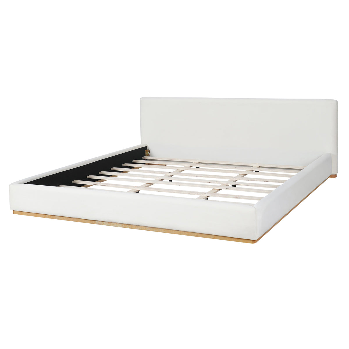 Elegant Upholstered Bed with Solid Wood Frame - King
