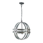 4 Light Galvanized Chandelier