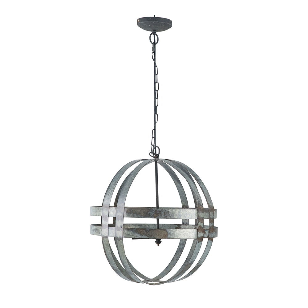 4 Light Galvanized Chandelier
