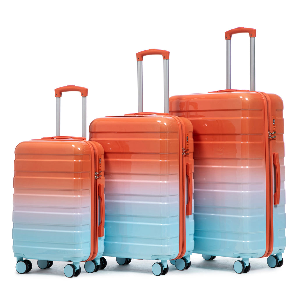 3-Piece Spinner Wheel Luggage Set with Silent Wheels - Blue Red