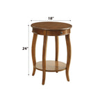 Walnut Accent Table with Drawer and Shelf - Walnut