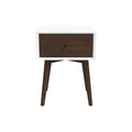 Modern Design Night Stand with Solid Wood Construction - Dark Brown or White