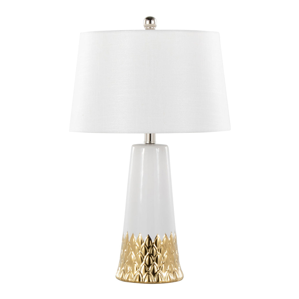Contemporary Table Lamp with Ceramic Base - White, Blue, or Light Blue