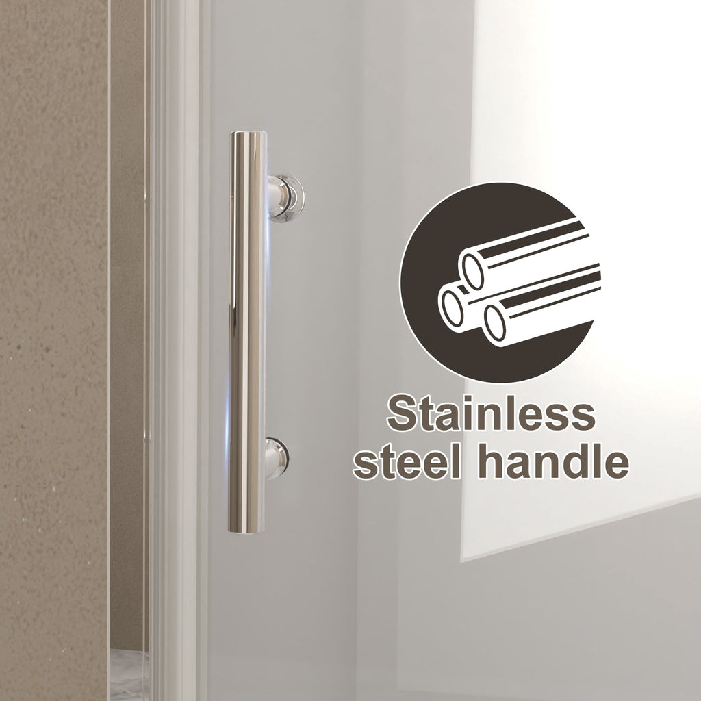 Bifold Shower Door with 6mm Tempered Glass - Brushed Nickel