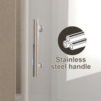 Bifold Shower Door with 6mm Tempered Glass - Brushed Nickel