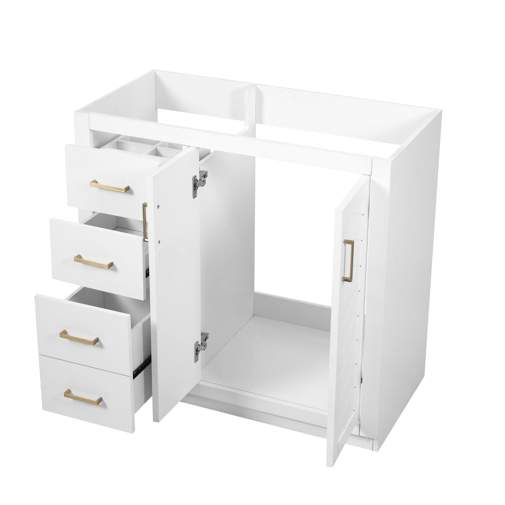 Retro Style Bathroom Vanity with Soft Closing Doors - Multiple Colors