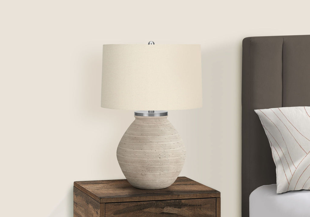 Contemporary Concrete Table Lamp with 3-Way Switch - Cream