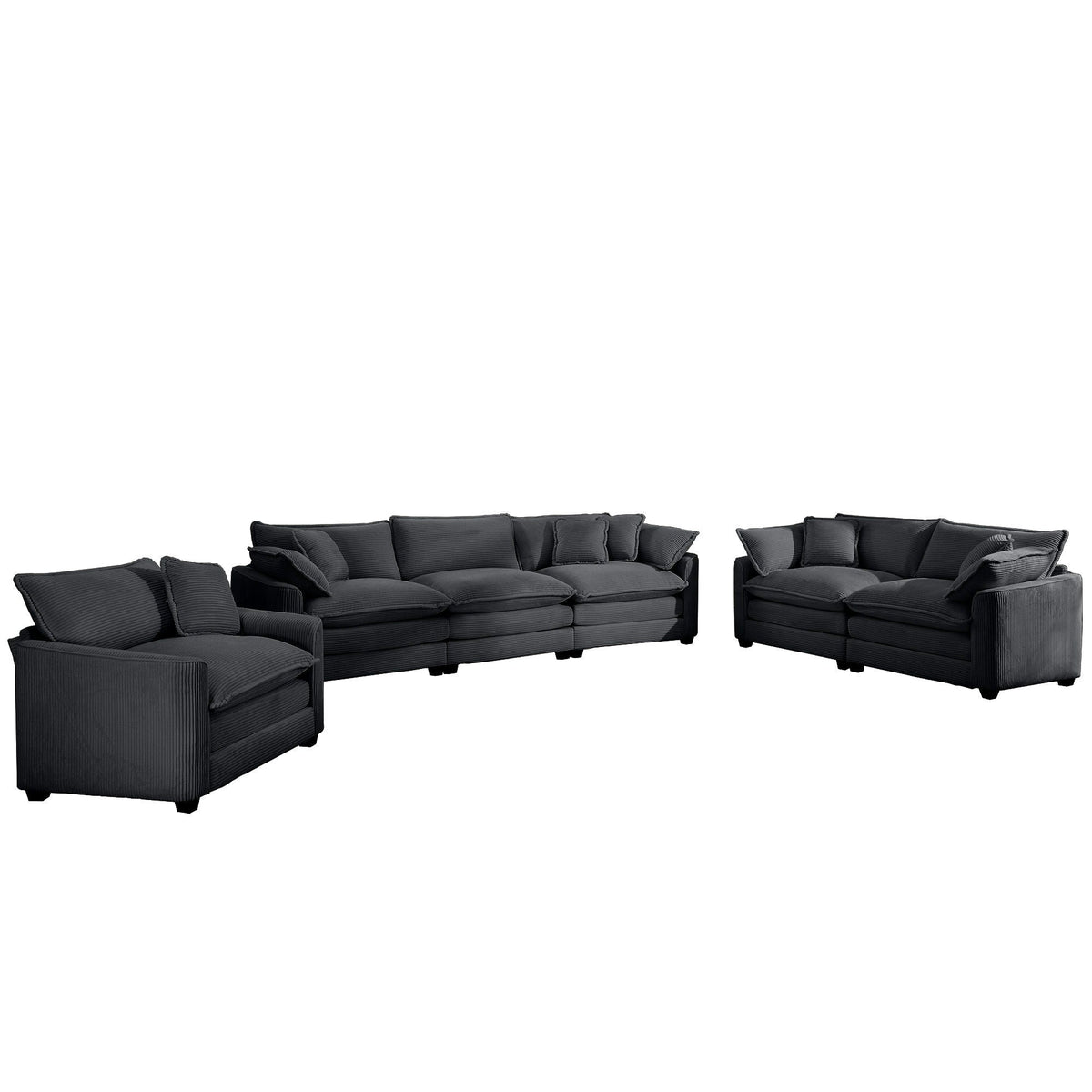 Oversized Deep-Seat Fabric Sofa & Chair Sets