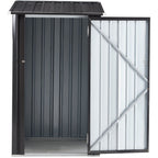 Outdoor Steel Storage Shed with Lockable Door - Black