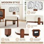 7-Piece Dining Table Set for 6 with Rubber Wood Table - Beige, Dark Brown, Light Gray, Walnut