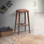 Stylish Design Bar Height Stool with Upholstered Seat - Black or Light Brown