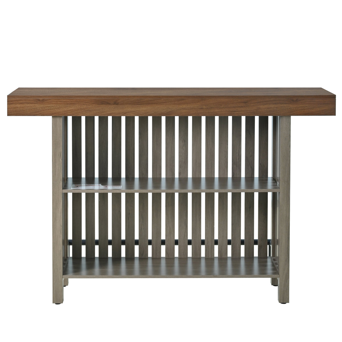 3-in-1 Sideboard Table with Wine Storage - Marble-Grain MDF