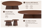 Retro-Style Nesting Coffee Table Set with Space-Saving Design - Walnut or Wood