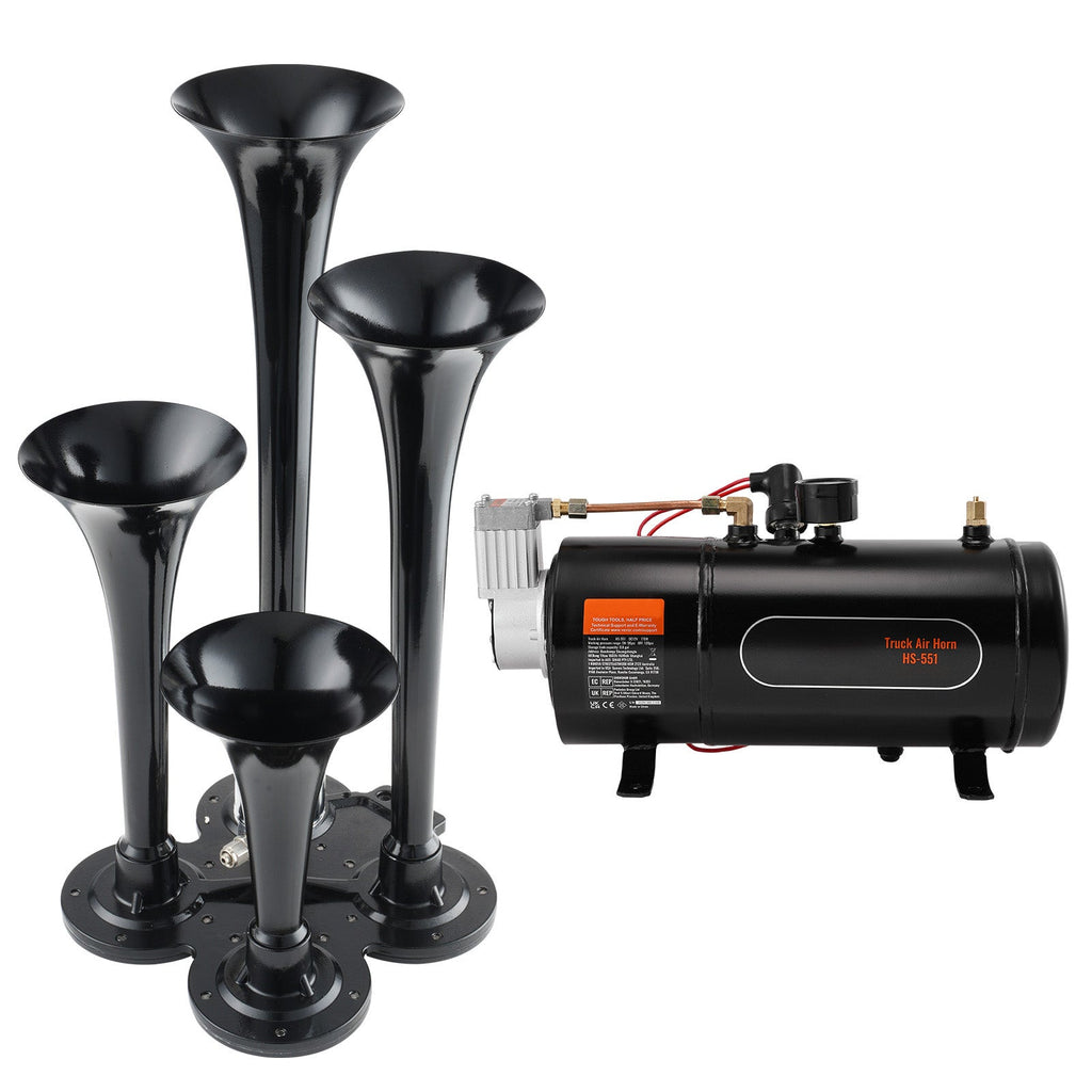 Train Horns Kit, 4 Trumpet Air Horn Kit, 150dB