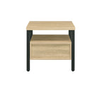 Oak Finish Nightstand with 1 Drawer and 1 Shelf - Modern Storage