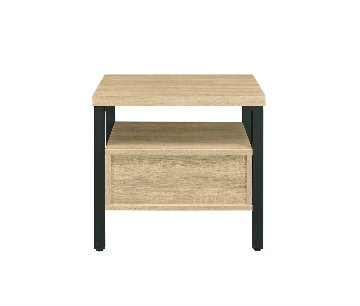 Oak Finish Nightstand with 1 Drawer and 1 Shelf - Modern Storage