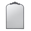 Baroque Grand Wall Mirror with Black Matte Iron Frame - Black