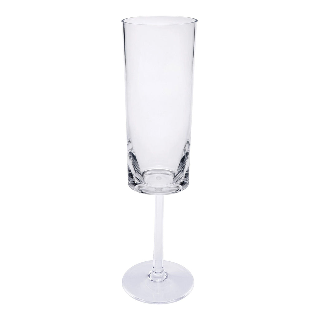 Oval Halo Unbreakable Plastic Champagne Flutes with Acrylic Construction - Clear