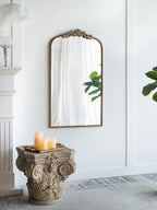 Baroque Inspired Arch Wall Mirror with Ornate Design - Gold or Black