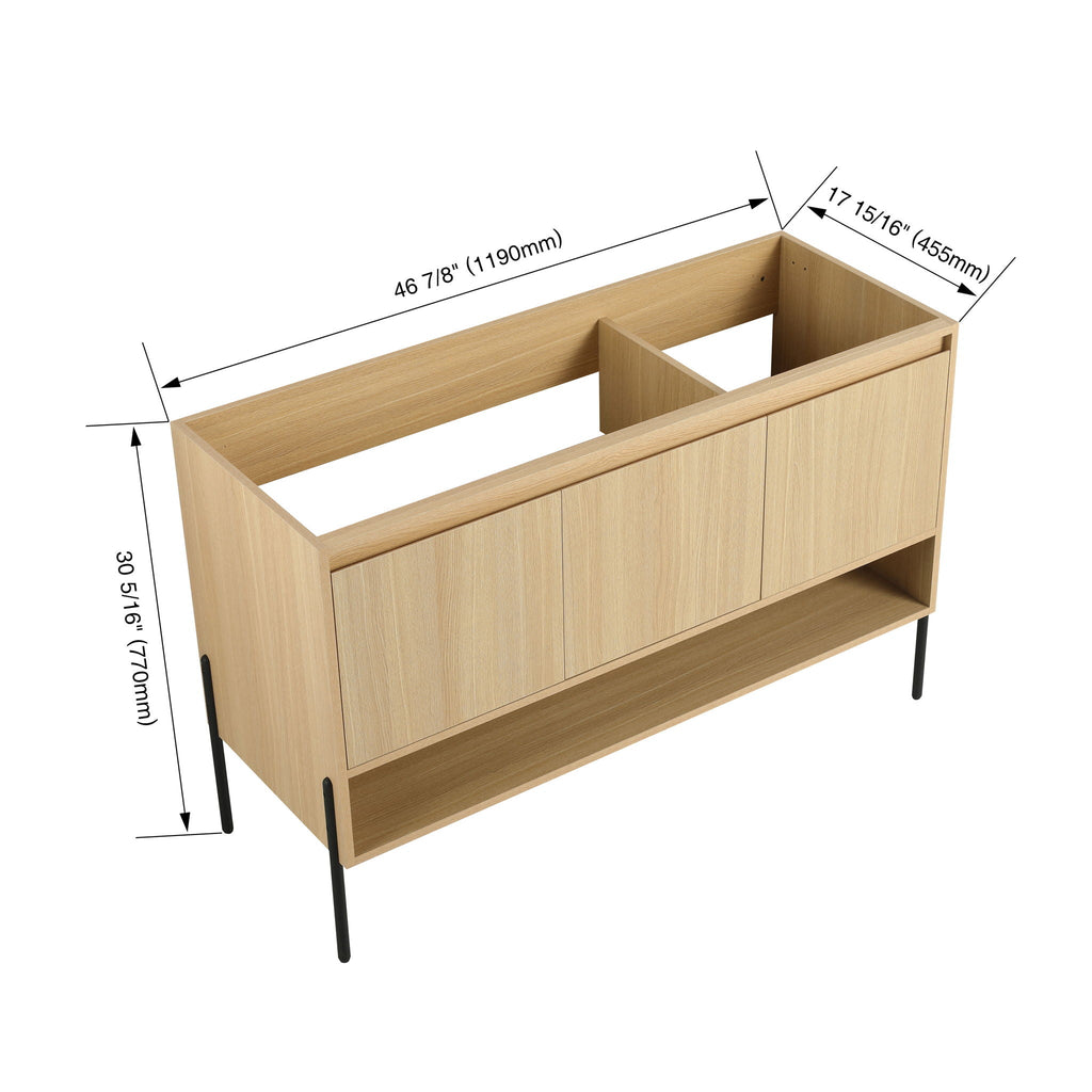 Freestanding Bathroom Vanity with Soft Close Cabinet Doors - Light or Dark Brown