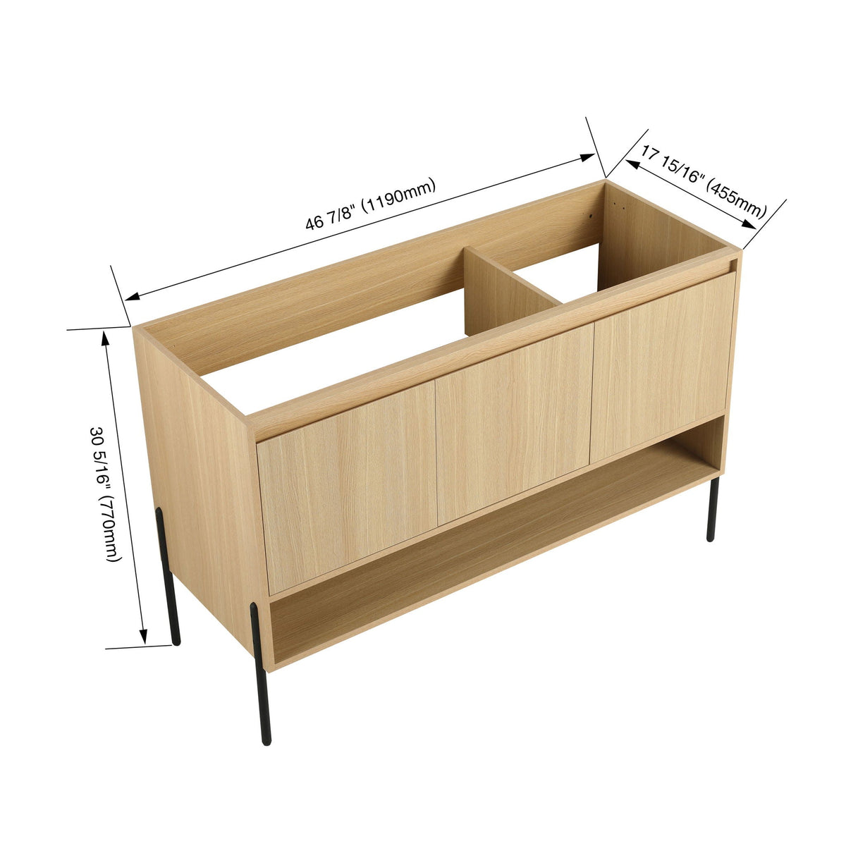 Freestanding Bathroom Vanity with Soft Close Cabinet Doors - Light or Dark Brown
