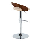 Mid Century Modern Adjustable Height Barstool Set with Swivel - Beige